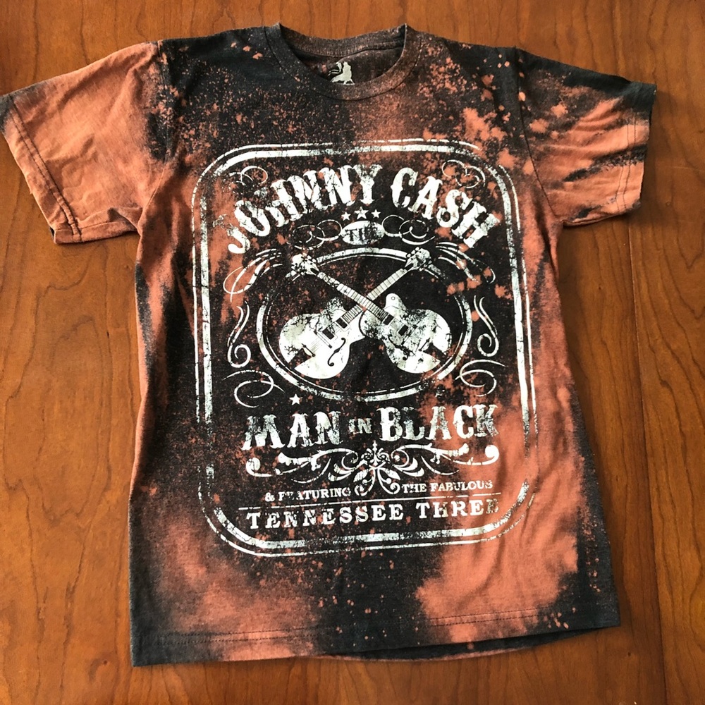 One of the kind distressed Johnny Cash Shirt